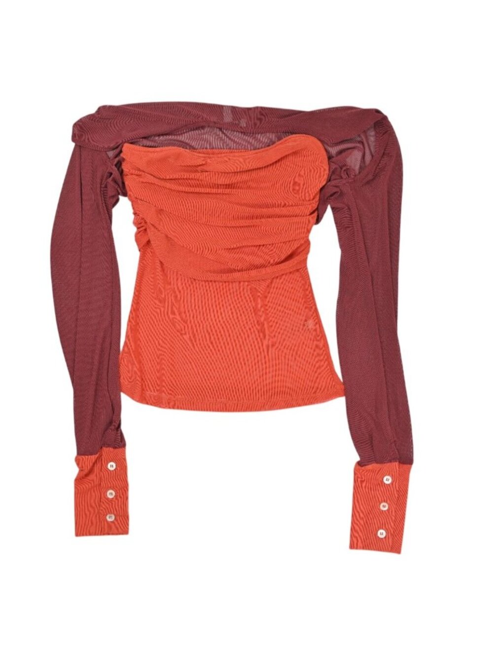 Miaou Iris Top in Crimson & Russet